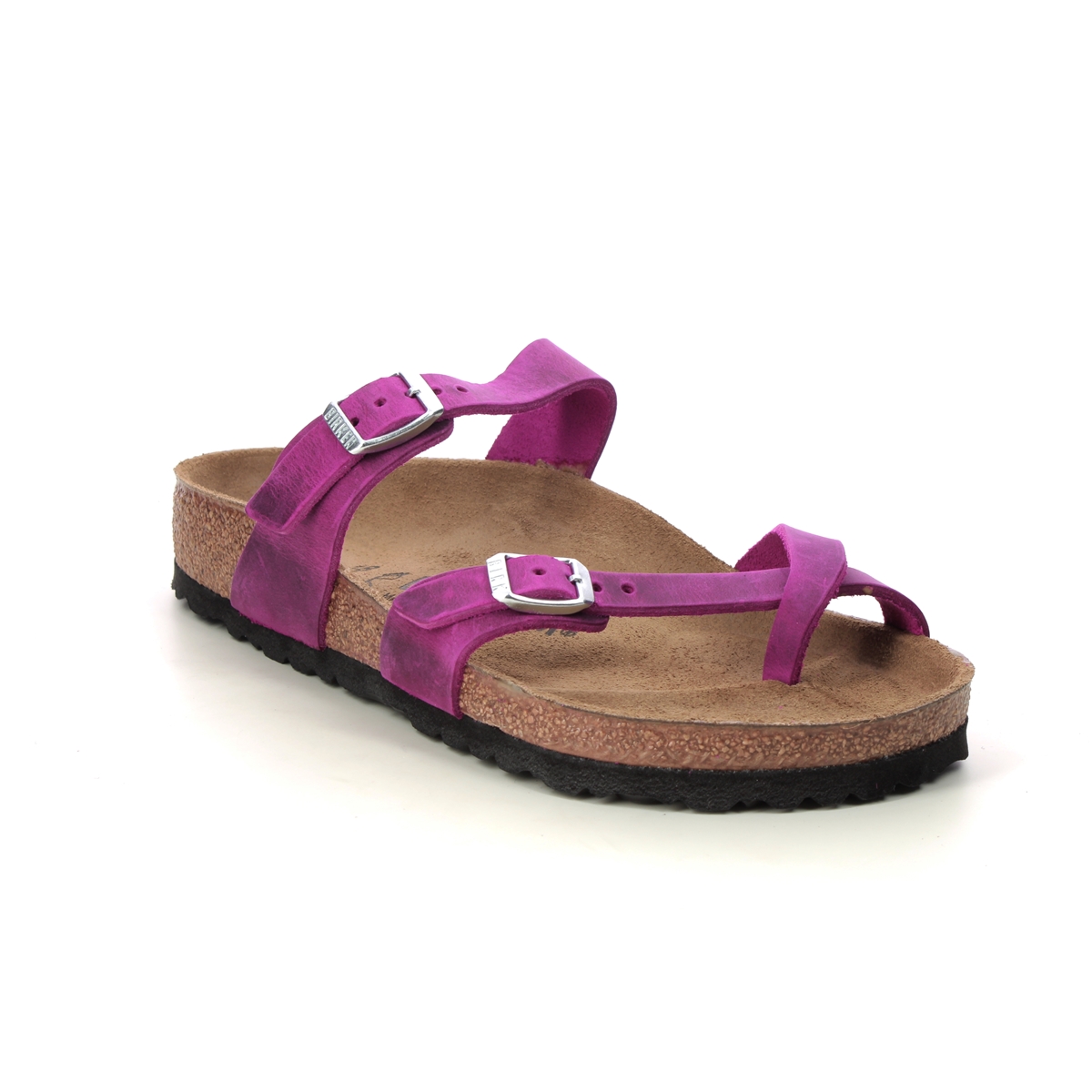 Birkenstock Mayari Plum Womens Toe Post Sandals 102403462 in a Plain Leather in Size 36
