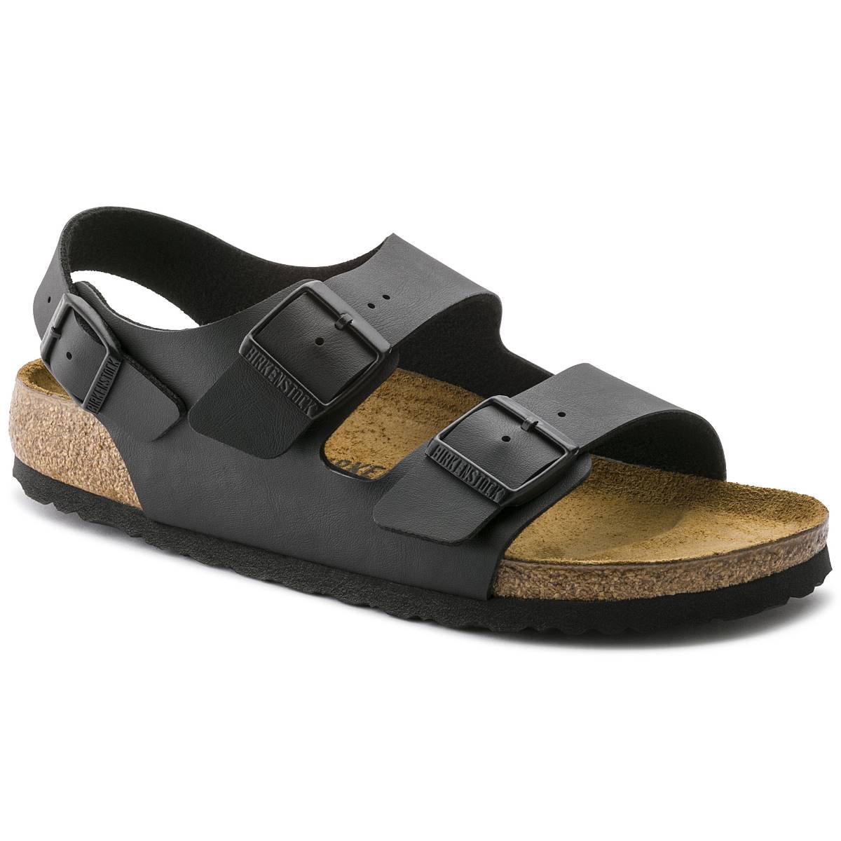 Birkenstock Milano Black Womens Comfortable Sandals 3419330 in a Plain Leather in Size 41