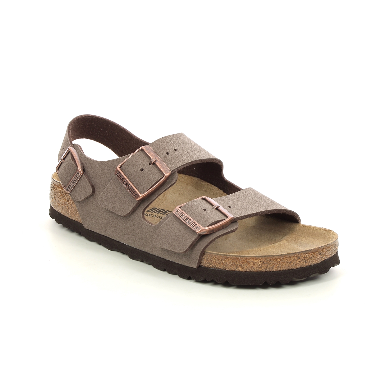 Birkenstock Milano Ladies Brown nubuck Womens Flat Sandals 63450323 in a Plain Leather in Size 41