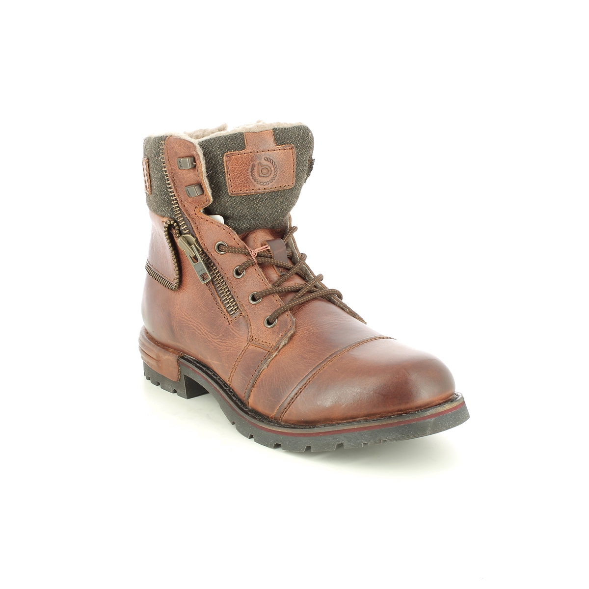 Sentra Cuff Tan Leather Mens Lace Boots
