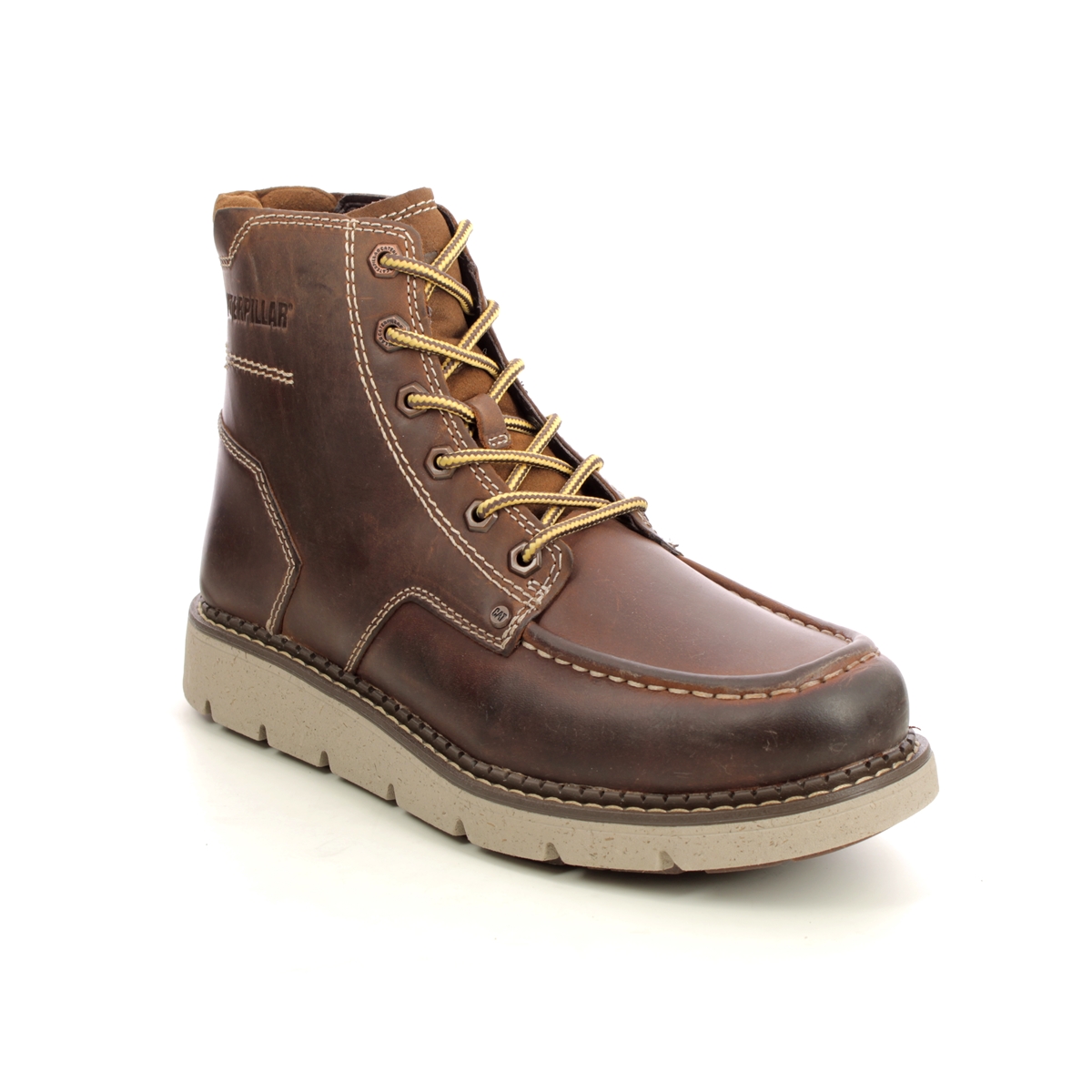 CAT Covert Brown leather Mens boots P725361
