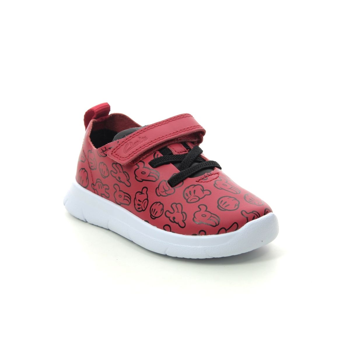 Clarks Ath Comic T Disney Red Kids Toddler Boys Trainers 4956-77G in a Cartoon Leather in Size 4.5