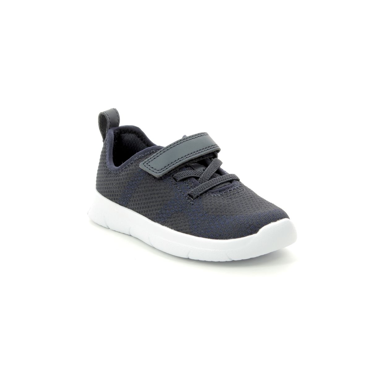 Clarks Ath Flux T Navy Kids Toddler Boys Trainers 4126-96F in a Plain Textile in Size 4.5