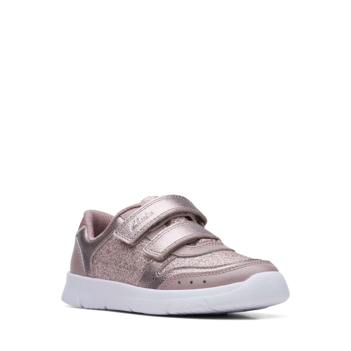 Clarks Ath Sonar K Pink Kids Toddler Girls Trainers 688686F In Size 7 In Plain Pink F Width Fitting Regular Fit For kids