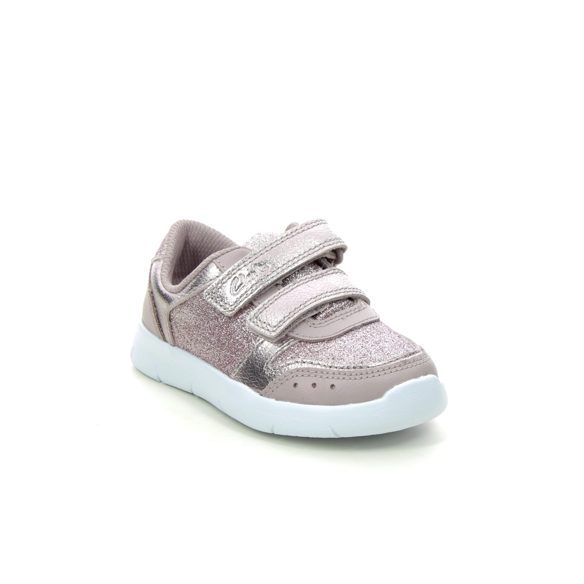 Clarks Ath Sonar T Pink Kids toddler girls trainers 6837-27G in a Plain Leather and Man-made in Size 6.5