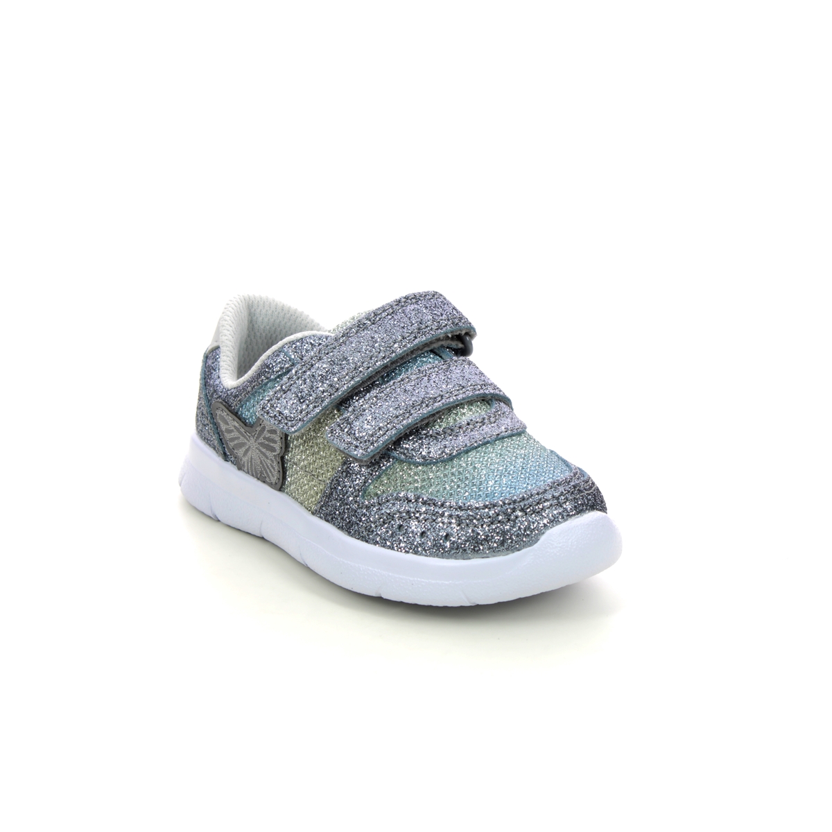 Clarks Ath Wing T Metallic Kids Toddler Girls Trainers 623197G In Size 5 In Plain Metallic G Width Fitting For kids