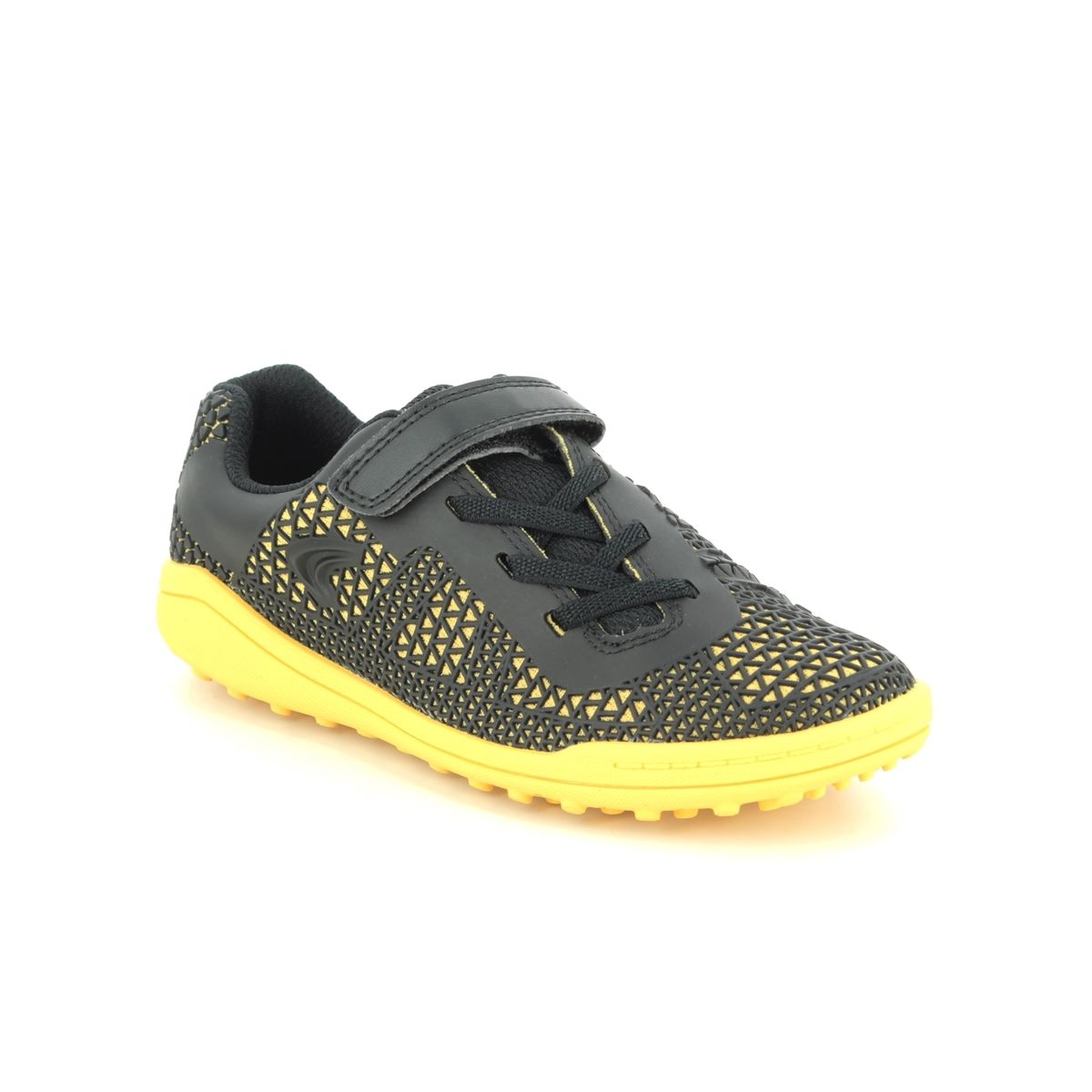 Clarks Award Swift K Black Yellow Kids Boys Trainers 5391-86F in a Plain Man-made in Size 13