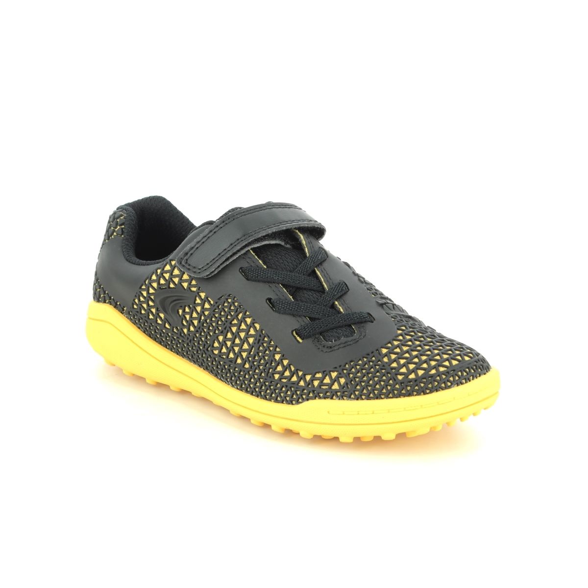 Clarks Award Swift K Black Yellow Kids Boys Trainers 5391-87G in a Plain Man-made in Size 11.5