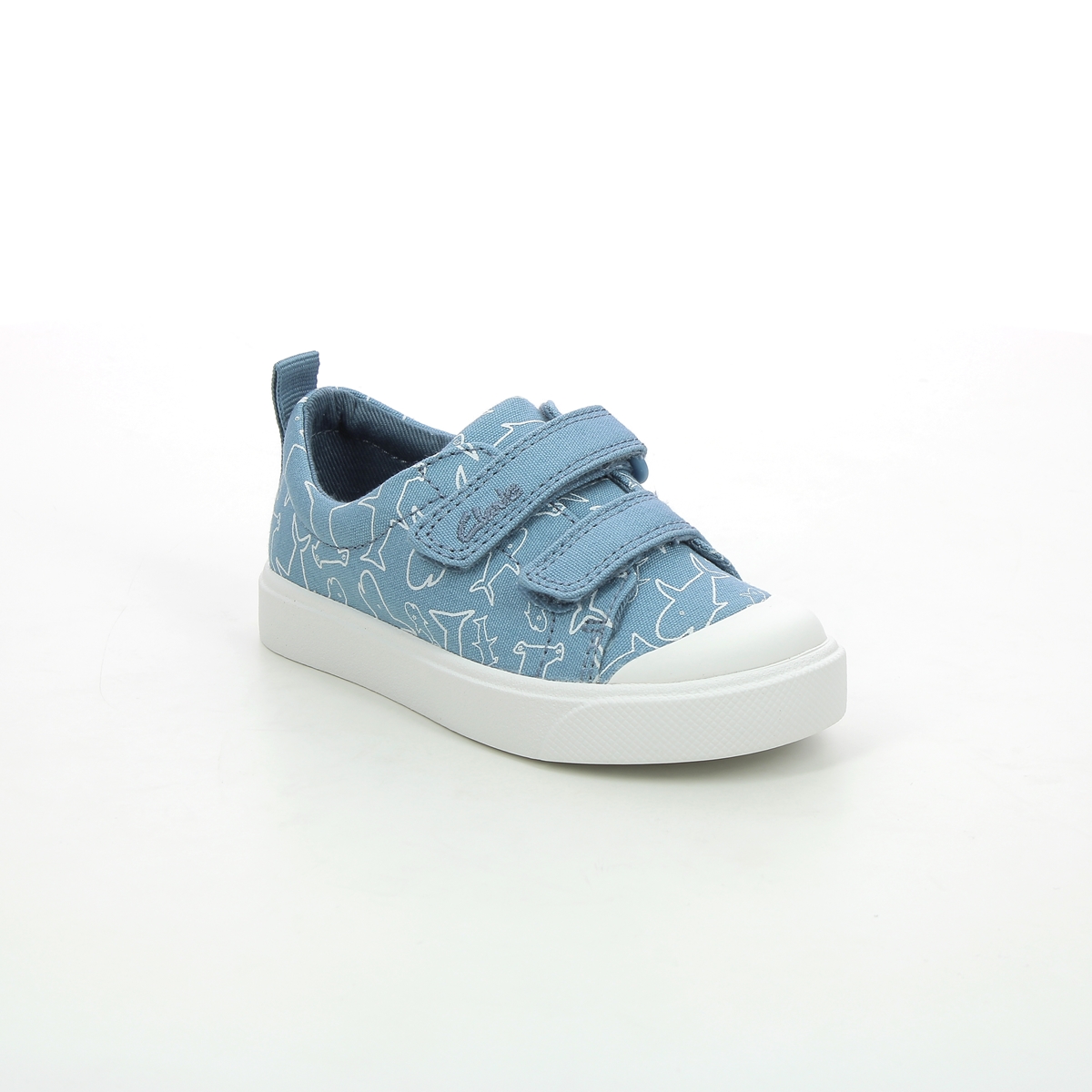 Clarks City Bright T F Fit Blue Toddler Boys Trainers