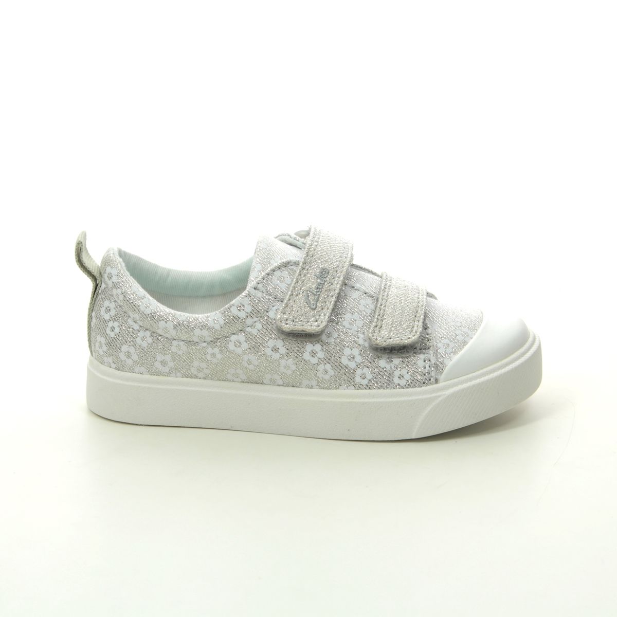 Clarks City Bright T G Fit Silver trainers