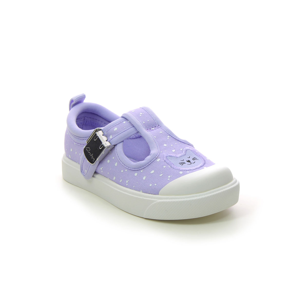 Clarks City Dance T Lilac Kids toddler girls trainers 7159-36F in a Plain Canvas in Size 8