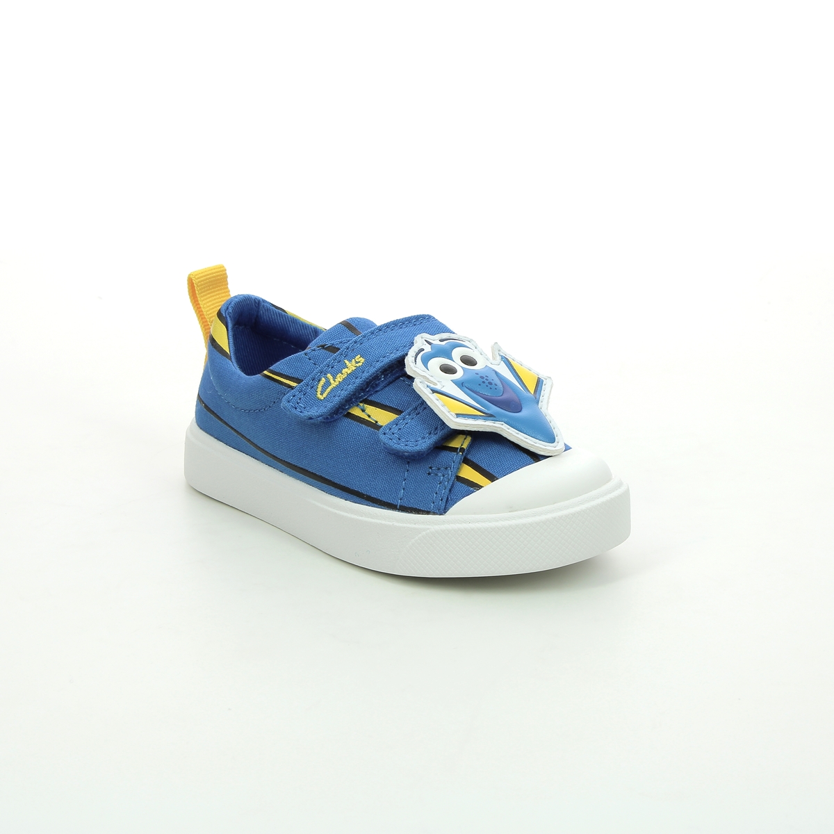 Clarks City Nemo T Blue Kids Toddler Boys Trainers 5766-16F in a Plain Canvas in Size 4.5