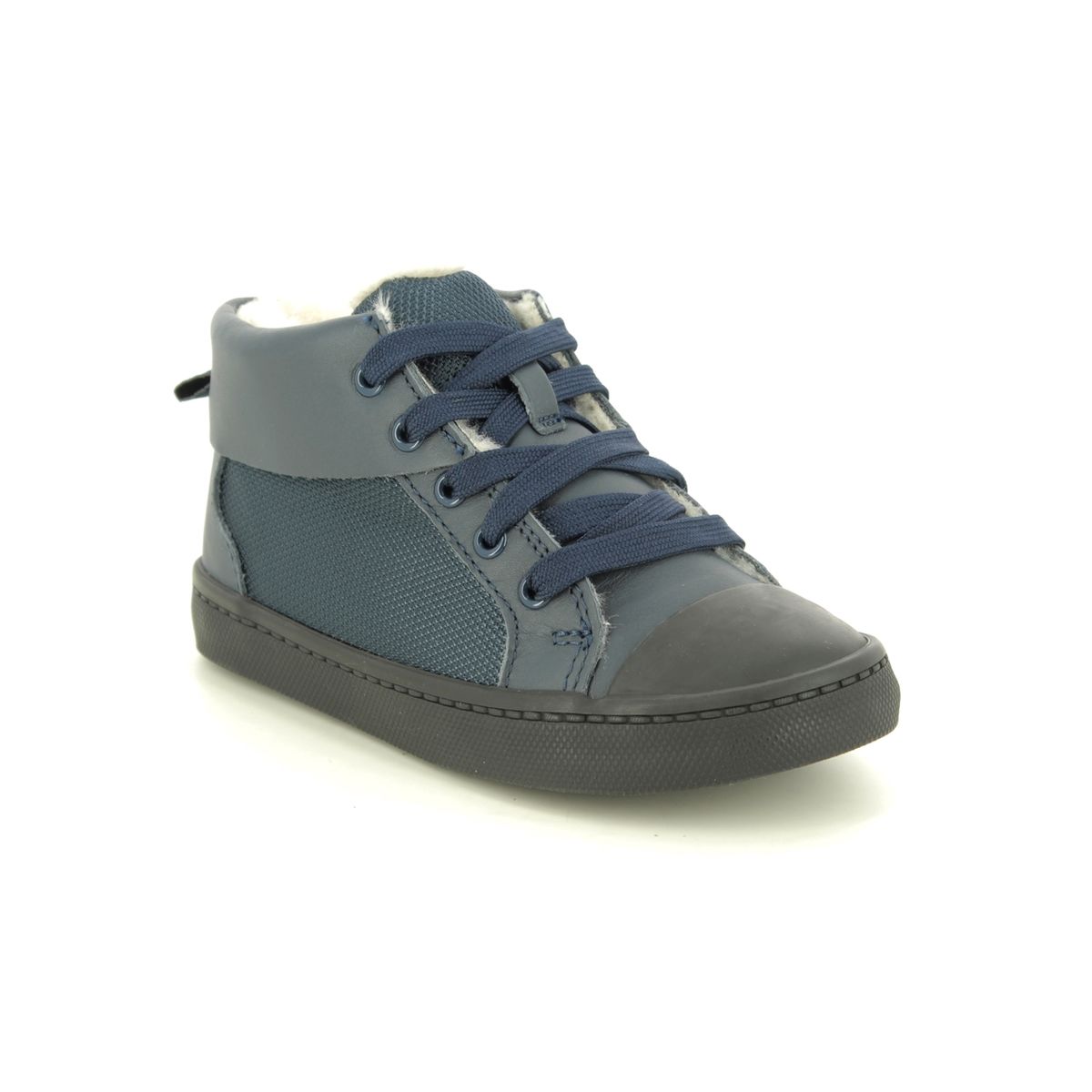Clarks City Peak T Navy Kids Toddler Boys Trainers 4343-97G in a Plain Leather in Size 9