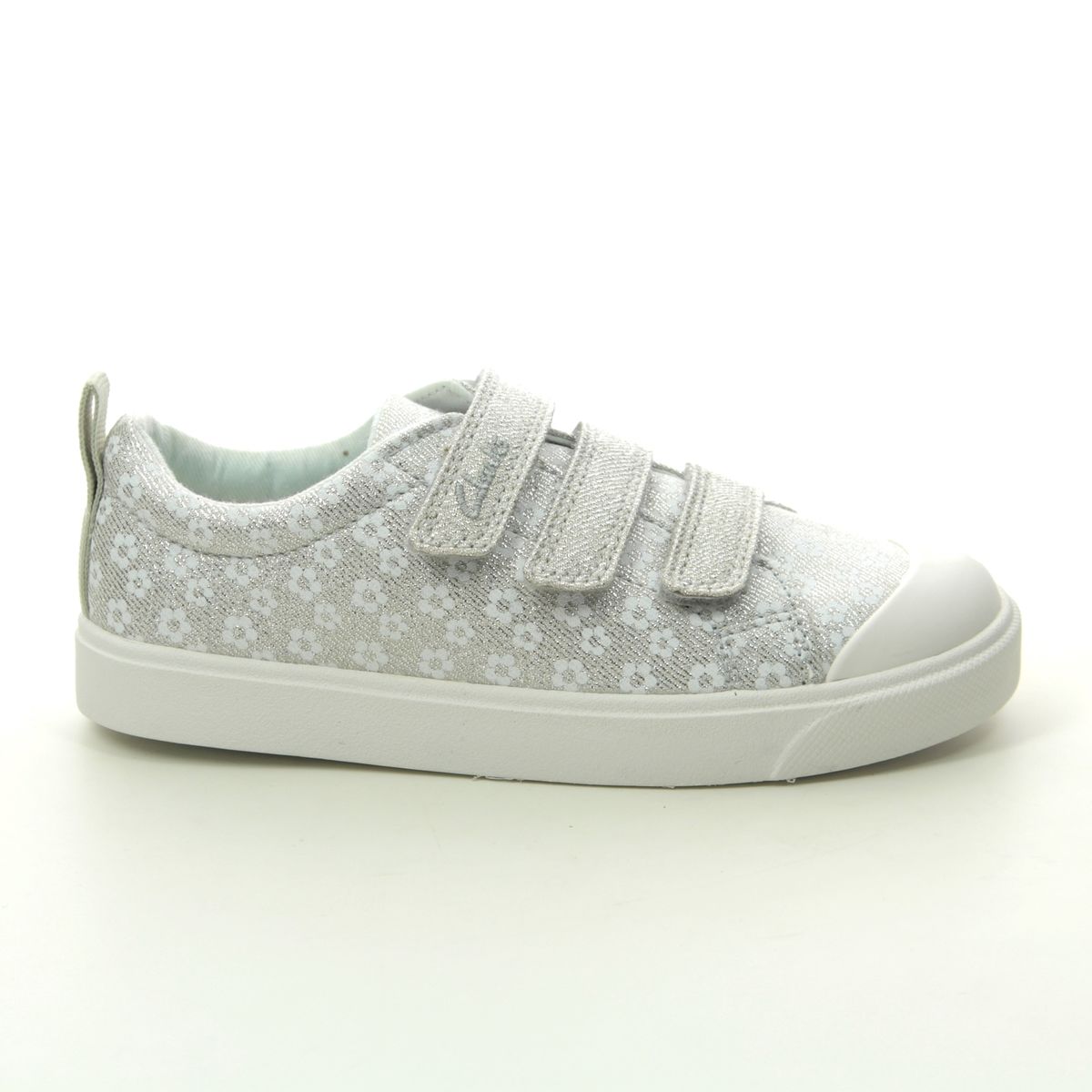 Clarks City Vibe K Silver Kids girls trainers 4910-97G