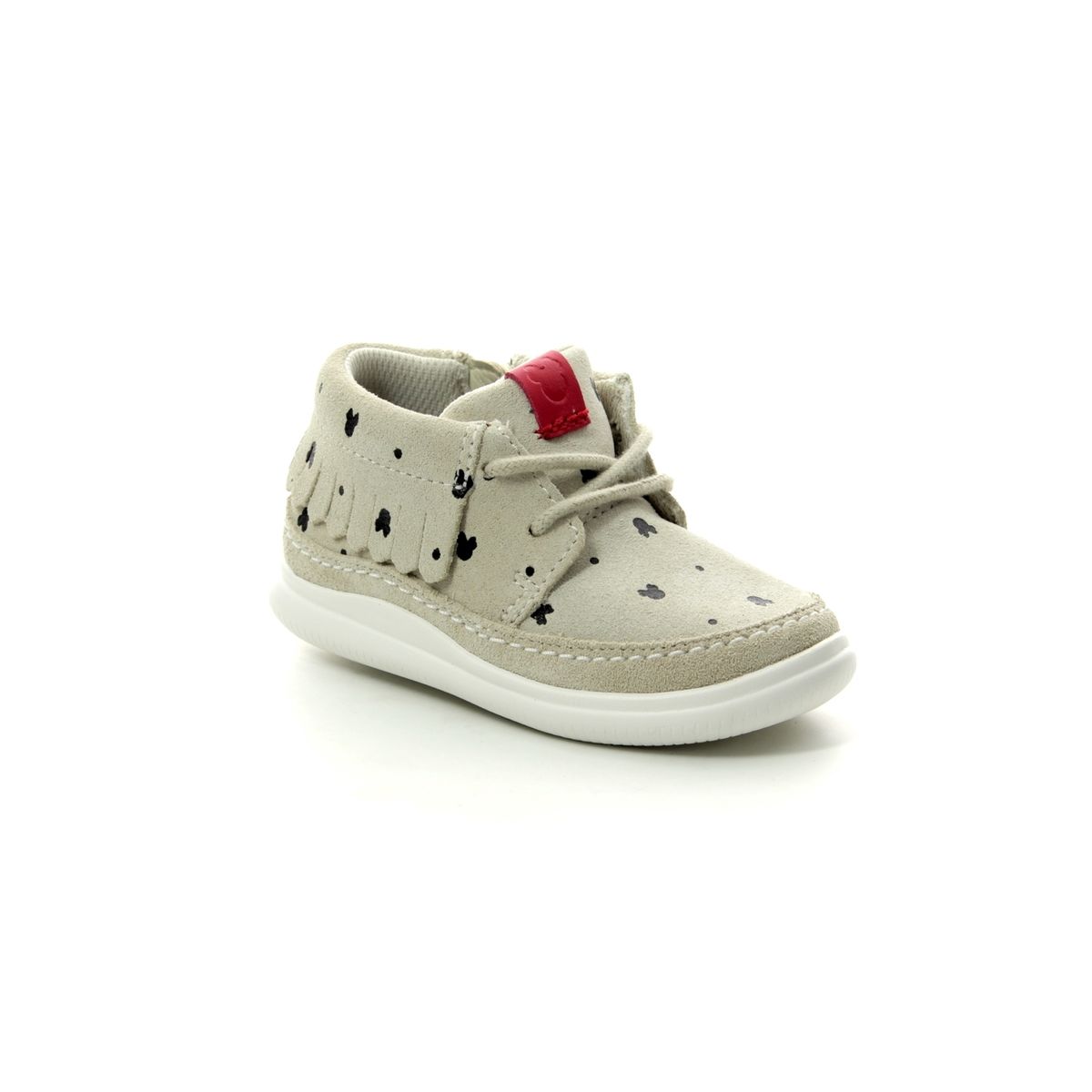 fricción perspectiva anunciar Clarks Cloud Polka T Disney F Fit White first shoes