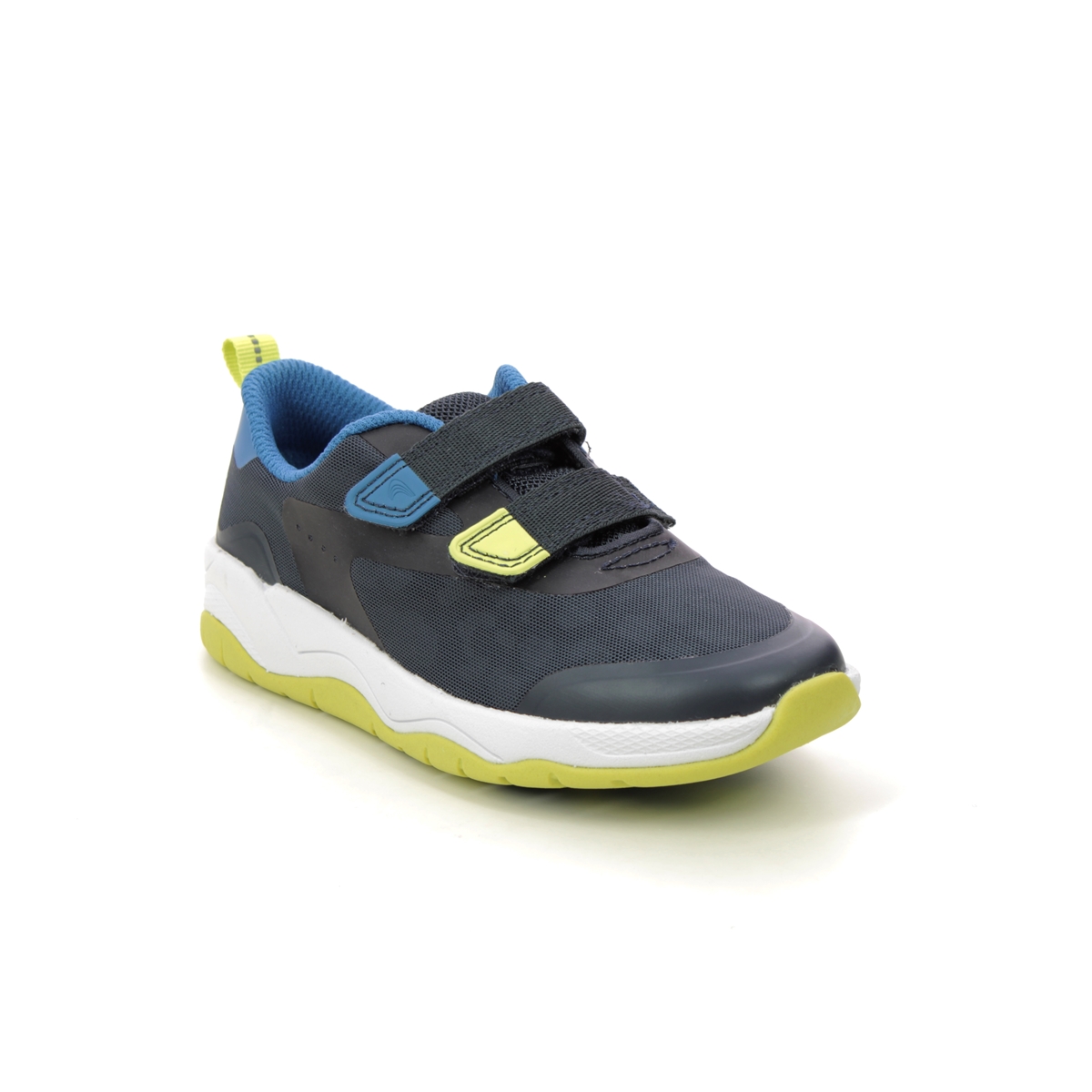 Clarks Clowder Race K Navy Kids Boys Trainers 6629-26F in a Plain Man-made in Size 7