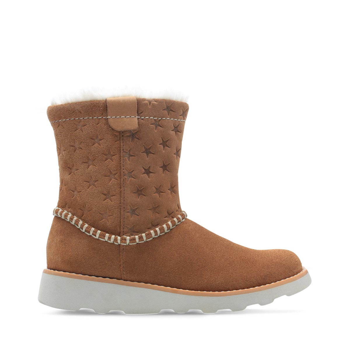 Girls Clarks Casual Fur Lined Boots Crown Piper 