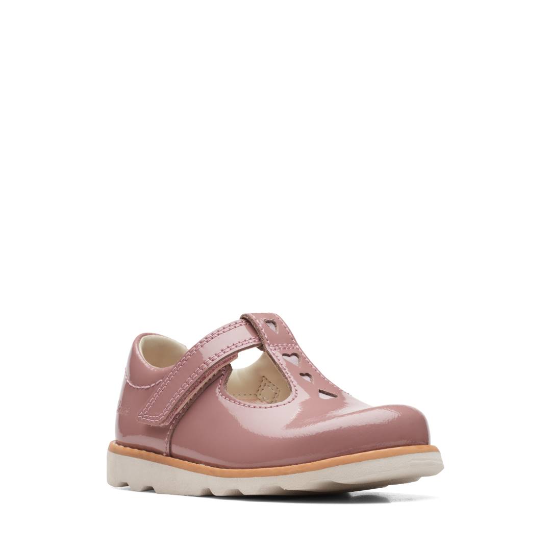 Clarks Crown Teen T Pink Kids first shoes 6922-15E in a Plain Leather in Size 5.5