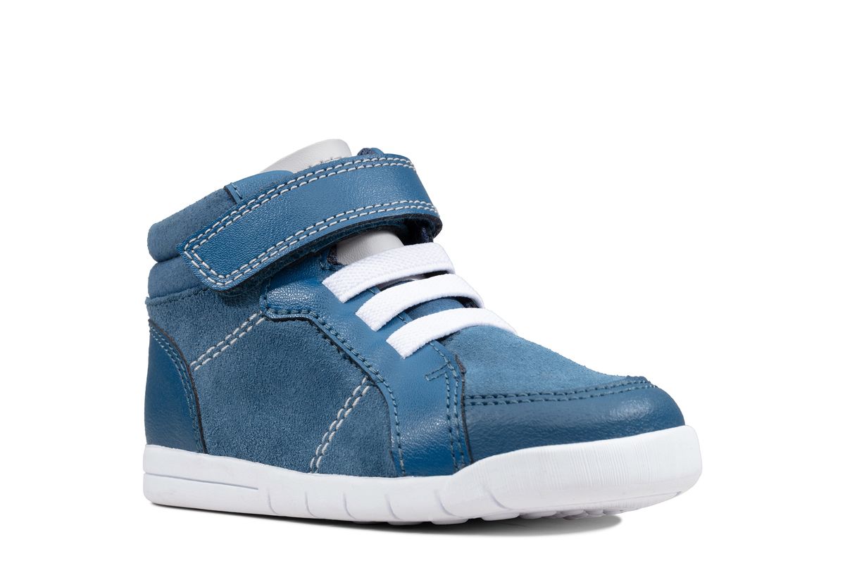 Clarks Emery Beat T Blue Suede Kids Boys First Shoes 4410-97G in a Plain Leather in Size 9.5