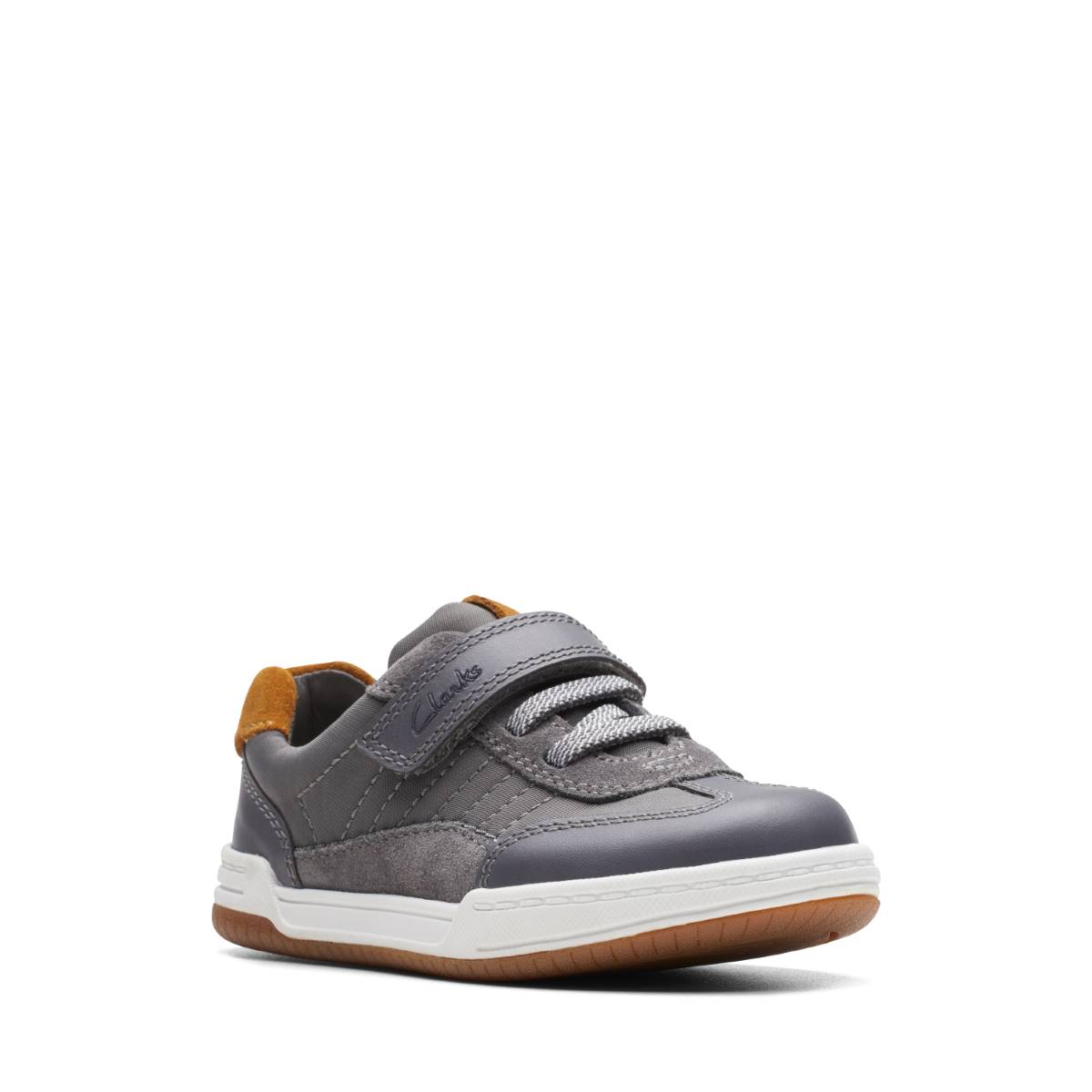 Clarks Fawn Family T Grey leather Kids Boys Toddler Shoes 7512-87G in a Plain Leather in Size 6.5