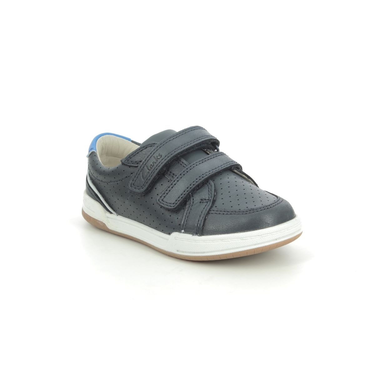 Clarks Fawn Solo T Navy Leather Kids Boys Toddler Shoes 589886F In Size 9 In Plain Navy Leather F Width Fitting Regular Fit For kids
