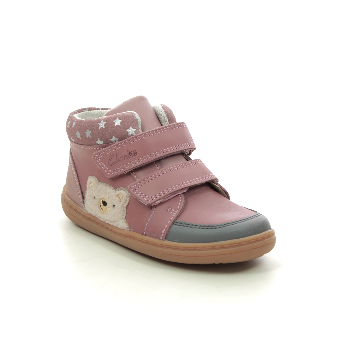 Clarks K Fit Pink Leather Toddler Girls Boots