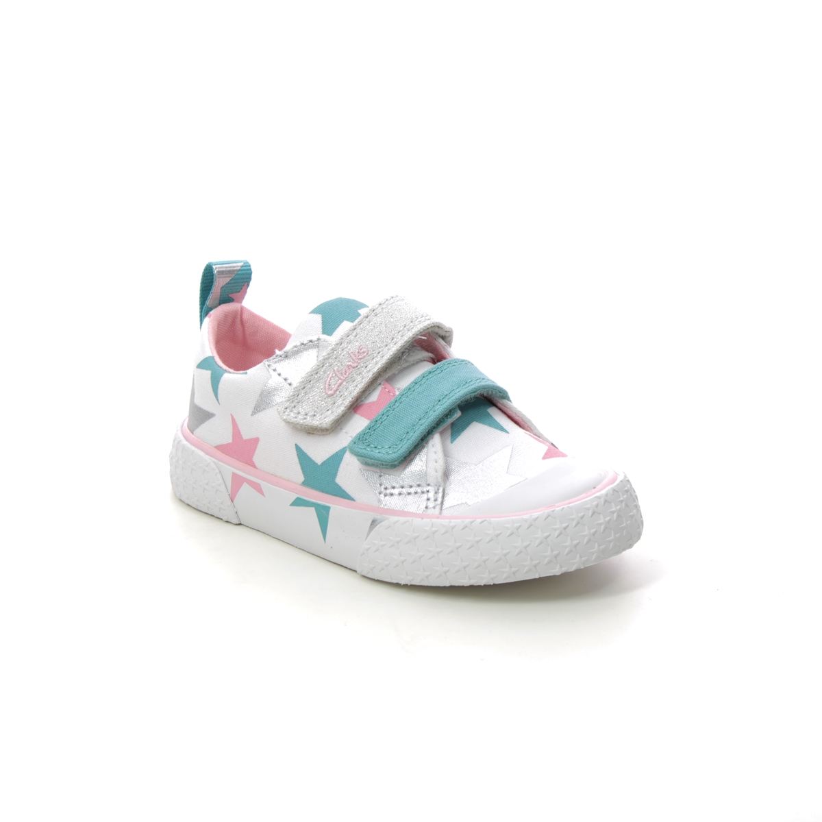 Clarks Foxing Lo T Cotton Kids toddler girls trainers 6476-06F in a Plain Canvas in Size 5.5