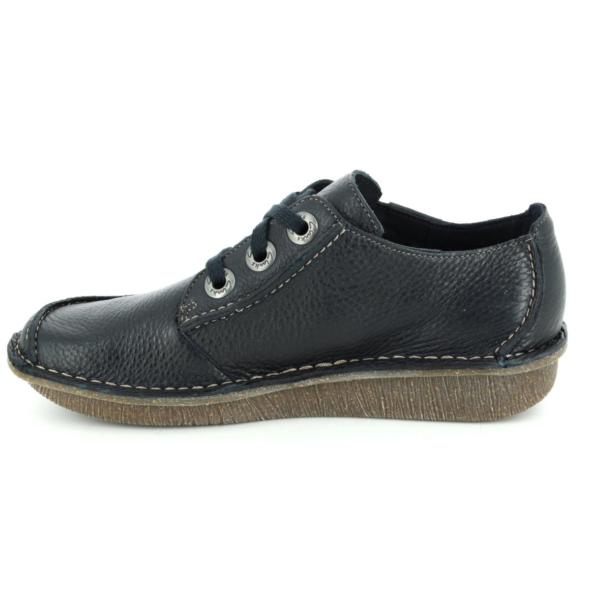 clarks funny dream navy leather