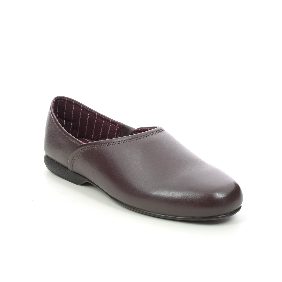 Clarks Harston Elite Burgundy Leather Mens Slippers 447217G In Size 9 In Plain Burgundy Leather G Width Fitting