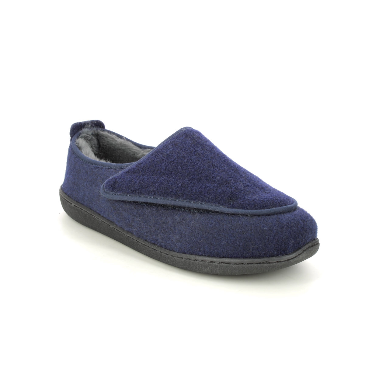 Clarks King Riptape Navy Mens slippers 6434-97G in a Plain Textile in Size 8