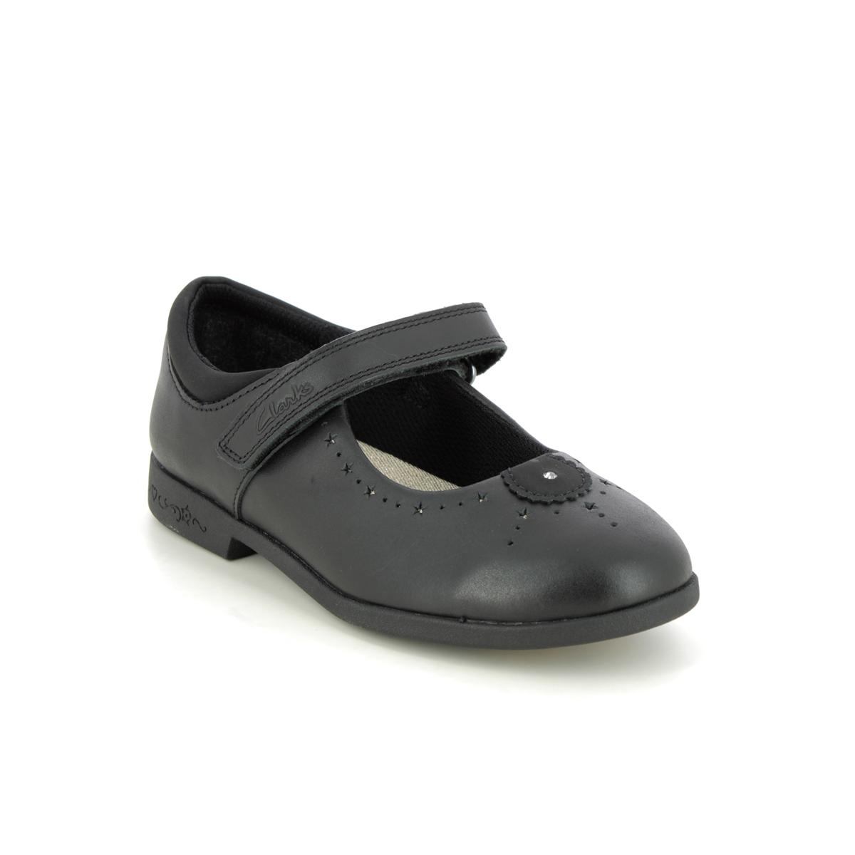 Clarks Magic Step Mj K Black leather Kids girls school shoes 6970-86F in a Plain Leather in Size 9