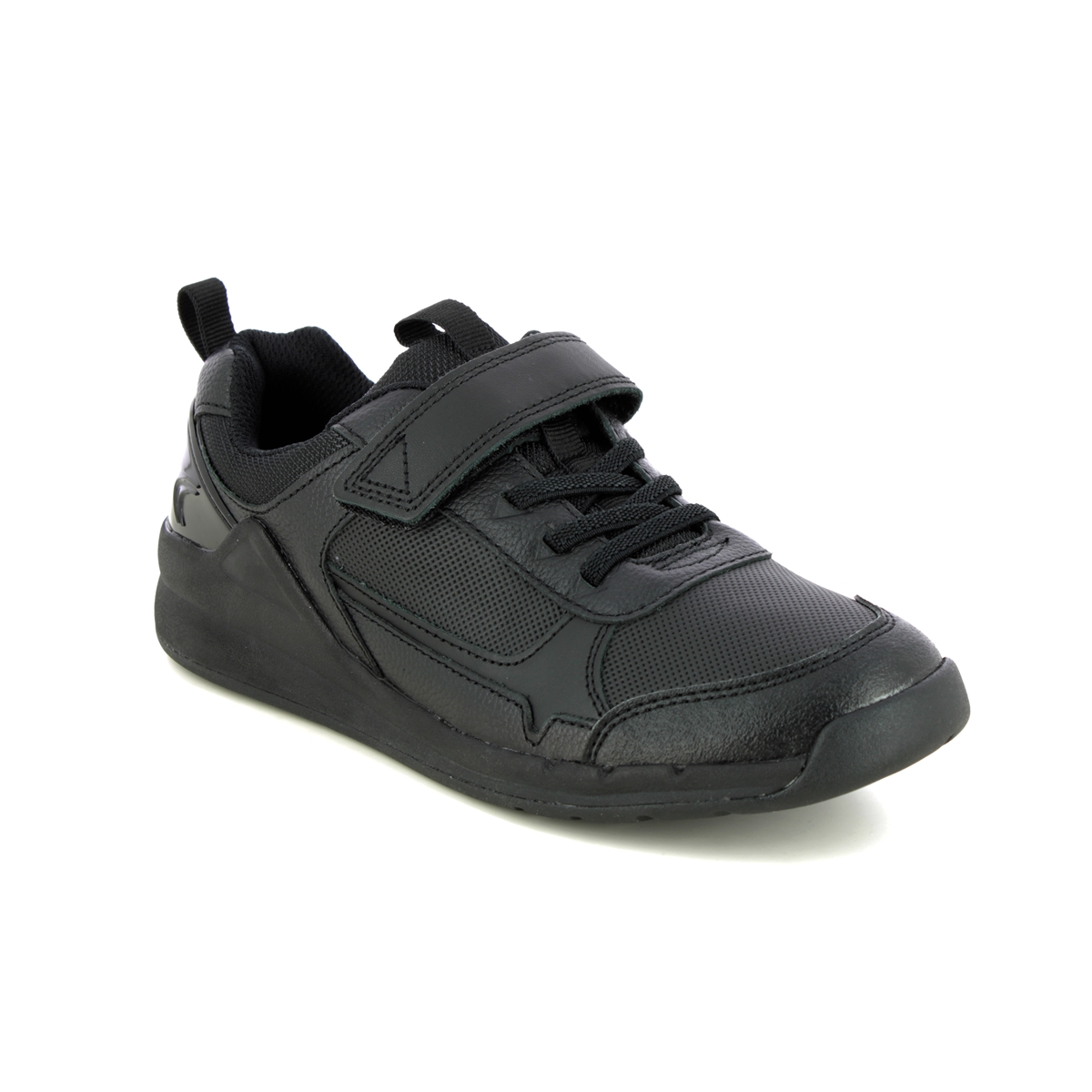 Clarks Orbit Sprint Y Black Leather Kids Boys Shoes 534746F In Size 4.5 In Plain Black Leather F Width Fitting Regular Fit For School For kids