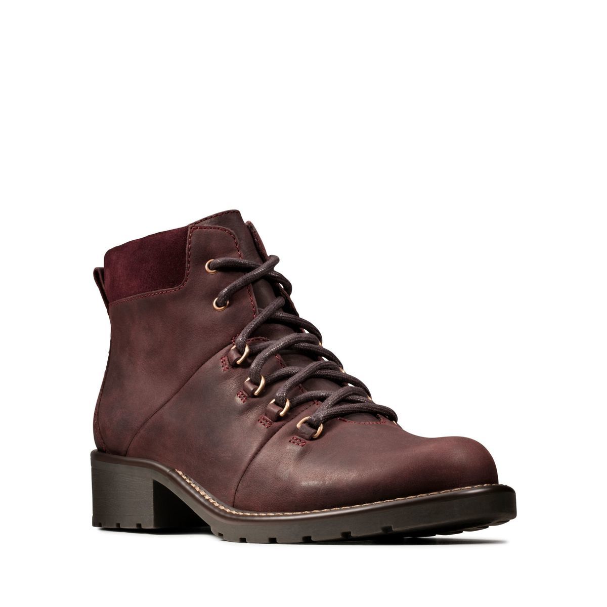 clarks burgundy ankle boots
