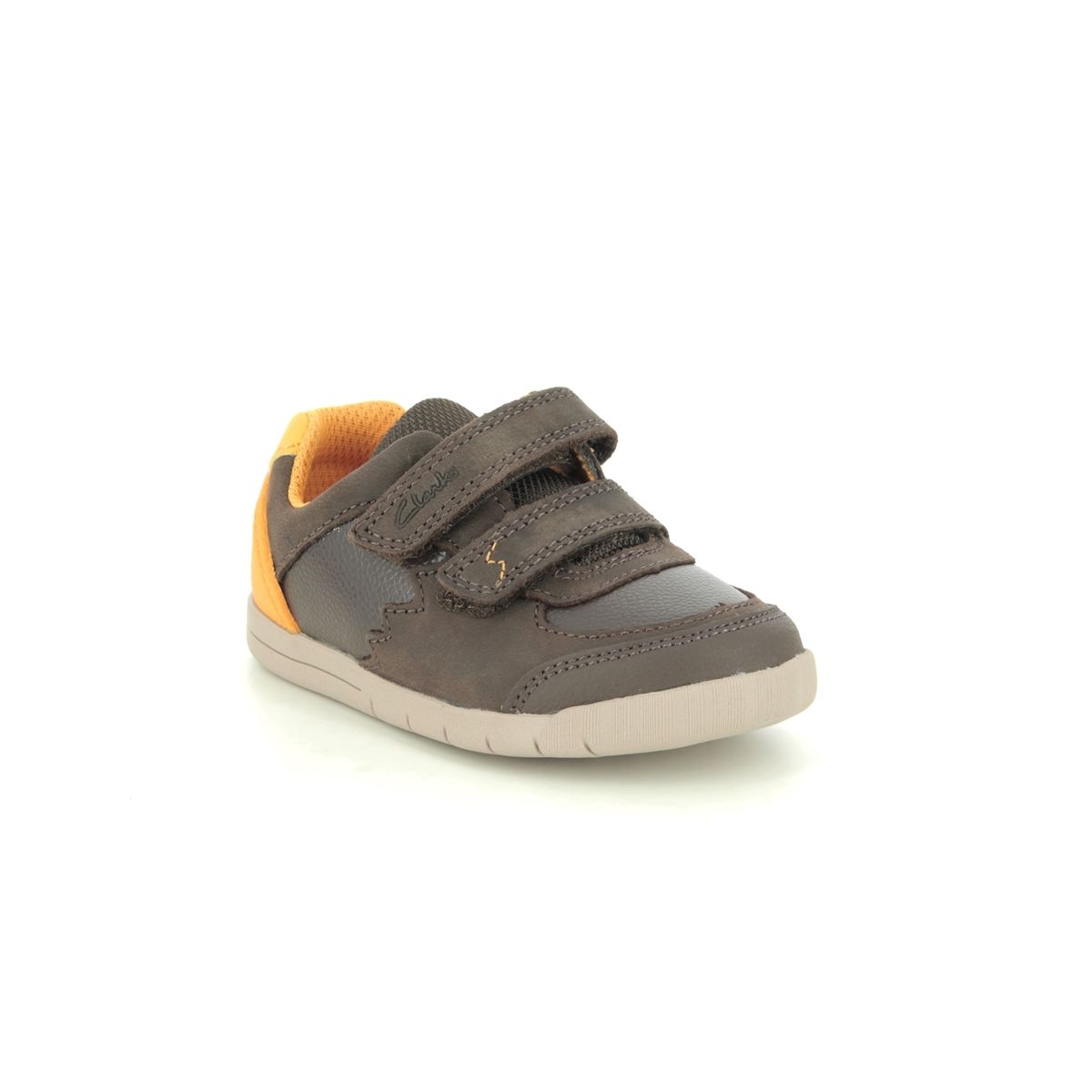 Clarks Rex Quest T Brown Leather Kids Boys Toddler Shoes 567756F In Size 7 In Plain Brown Leather F Width Fitting Regular Fit For kids