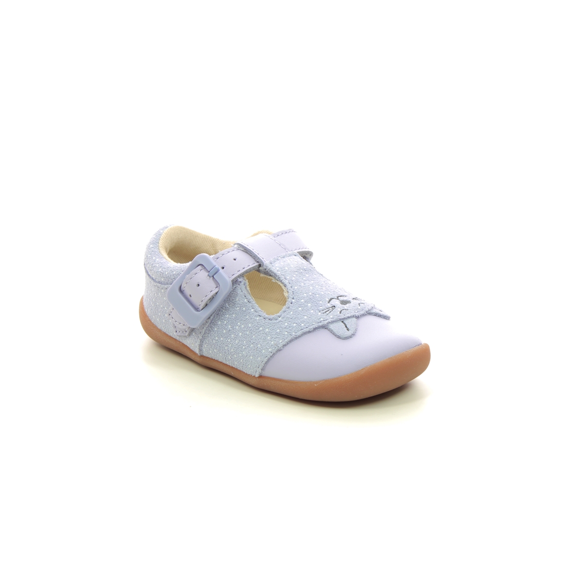 Clarks Roamer Cub T Lilac Kids girls first and baby shoes 7230-97G in a Plain Leather in Size 2.5