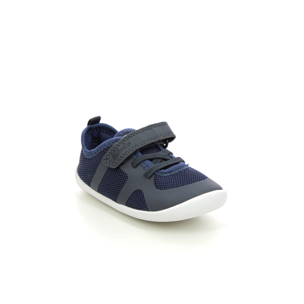 Clarks Roamer Flux T Navy Kids Boys First Shoes 6510-77G in a Plain Textile in Size 3.5