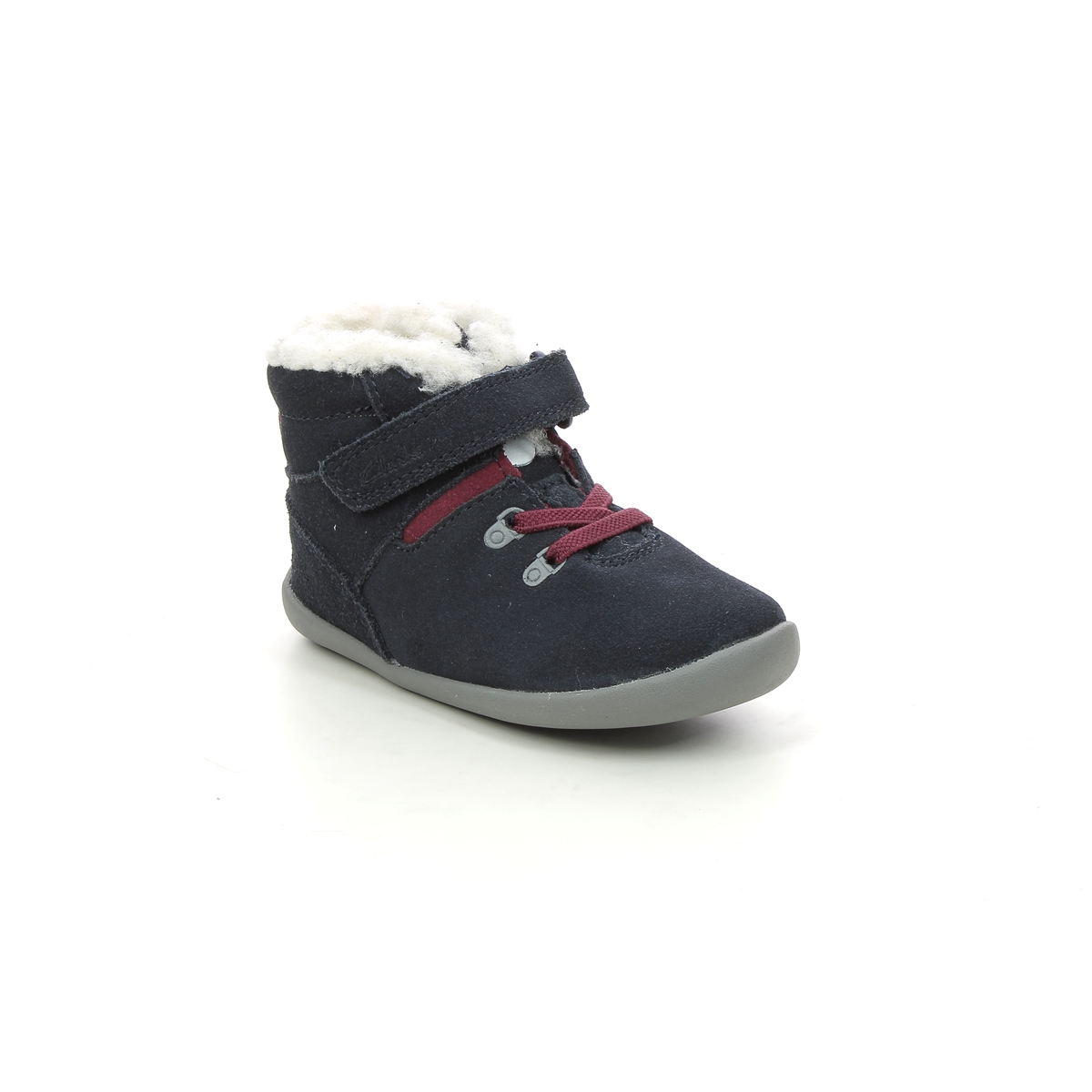 Clarks Roamer Snug T Navy Suede Kids Boys First Shoes 6143-67G in a Plain Leather in Size 3.5