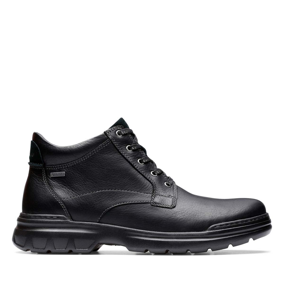 Clarks Rockie 2 Up Gtx H Fit Black leather boots