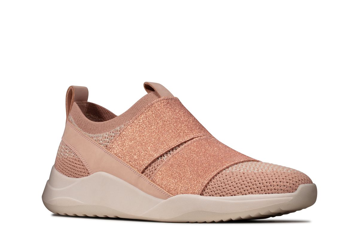clarks pink trainers