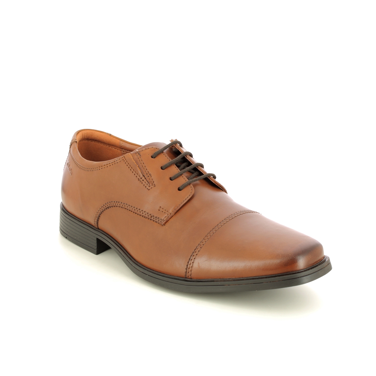 Clarks Tilden Cap Dark Tan Mens formal shoes 3009-67G in a Plain Leather in Size 8
