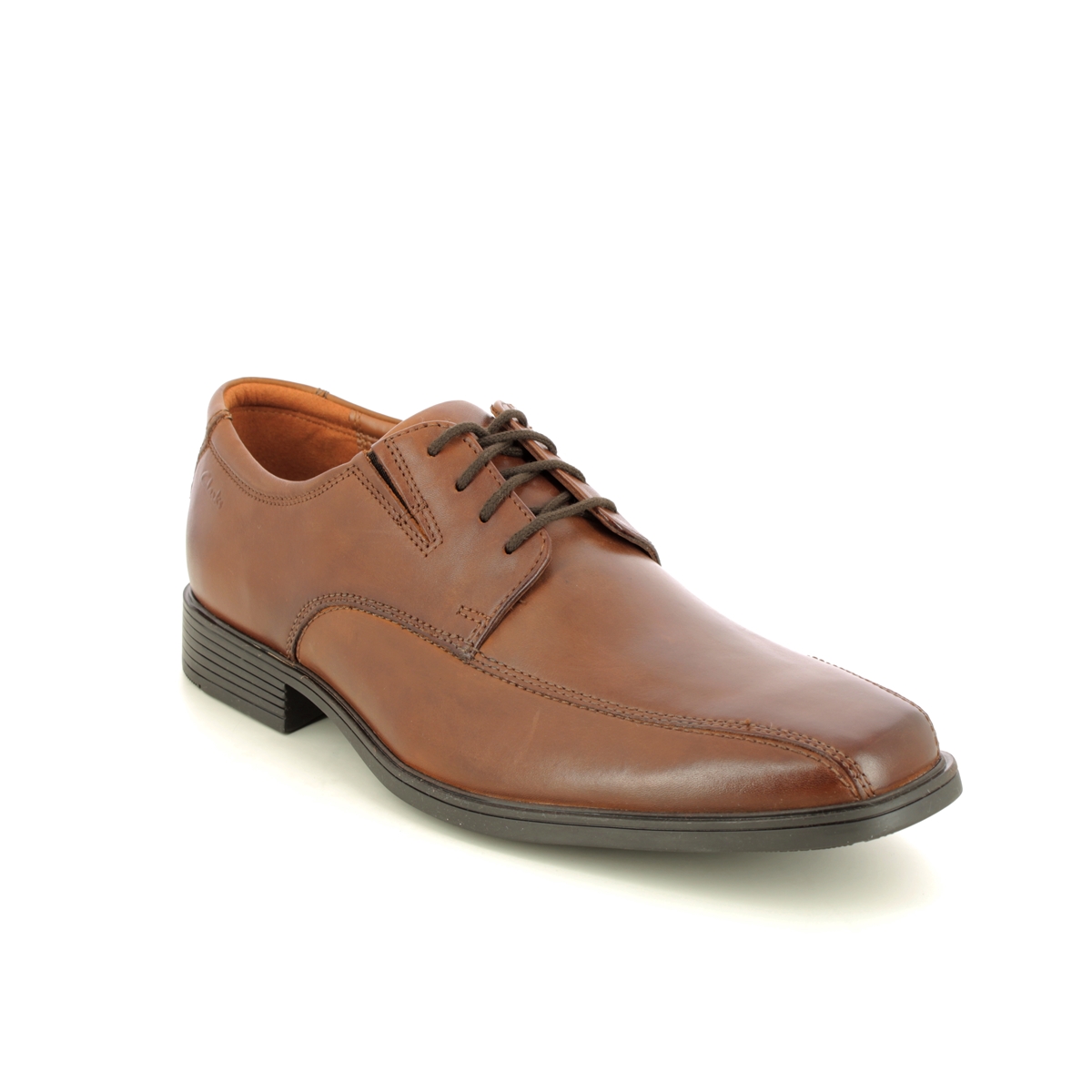 Clarks Tilden Walk Dark Tan Mens Formal Shoes 300957G In Size 8.5 In Plain Dark Tan G Width Fitting
