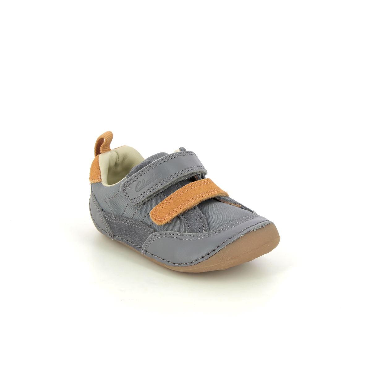 Clarks Tiny Fawn T 2v Grey leather Kids Boys First Shoes 7534-86F in a Plain Leather in Size 2.5