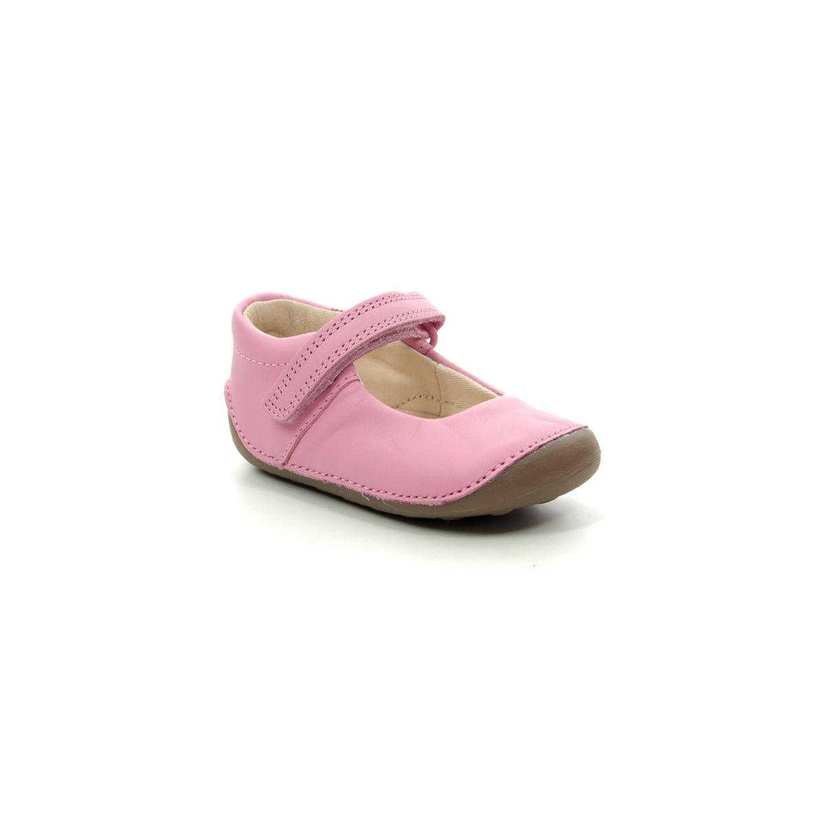 ikke Forsendelse Vedhæftet fil Clarks Tiny Mist T G Fit Pink Leather girls first and baby shoes