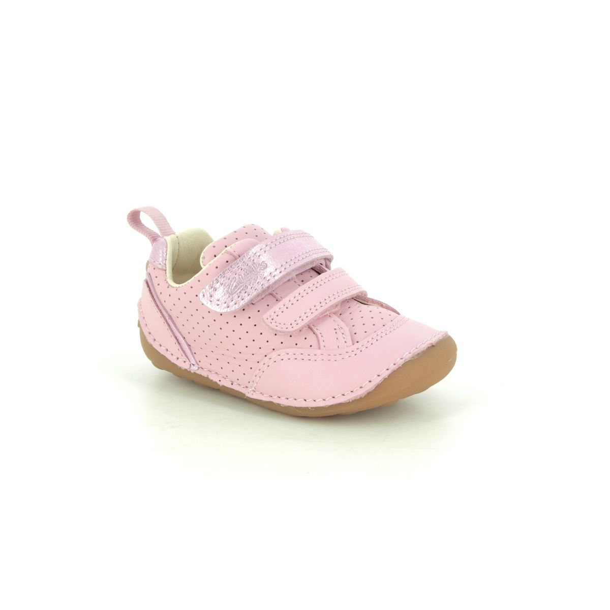 Clarks Tiny Sky T Pink Leather Kids Girls First And Baby Shoes 576287G In Size 3 In Plain Pink Leather G Width Fitting For kids