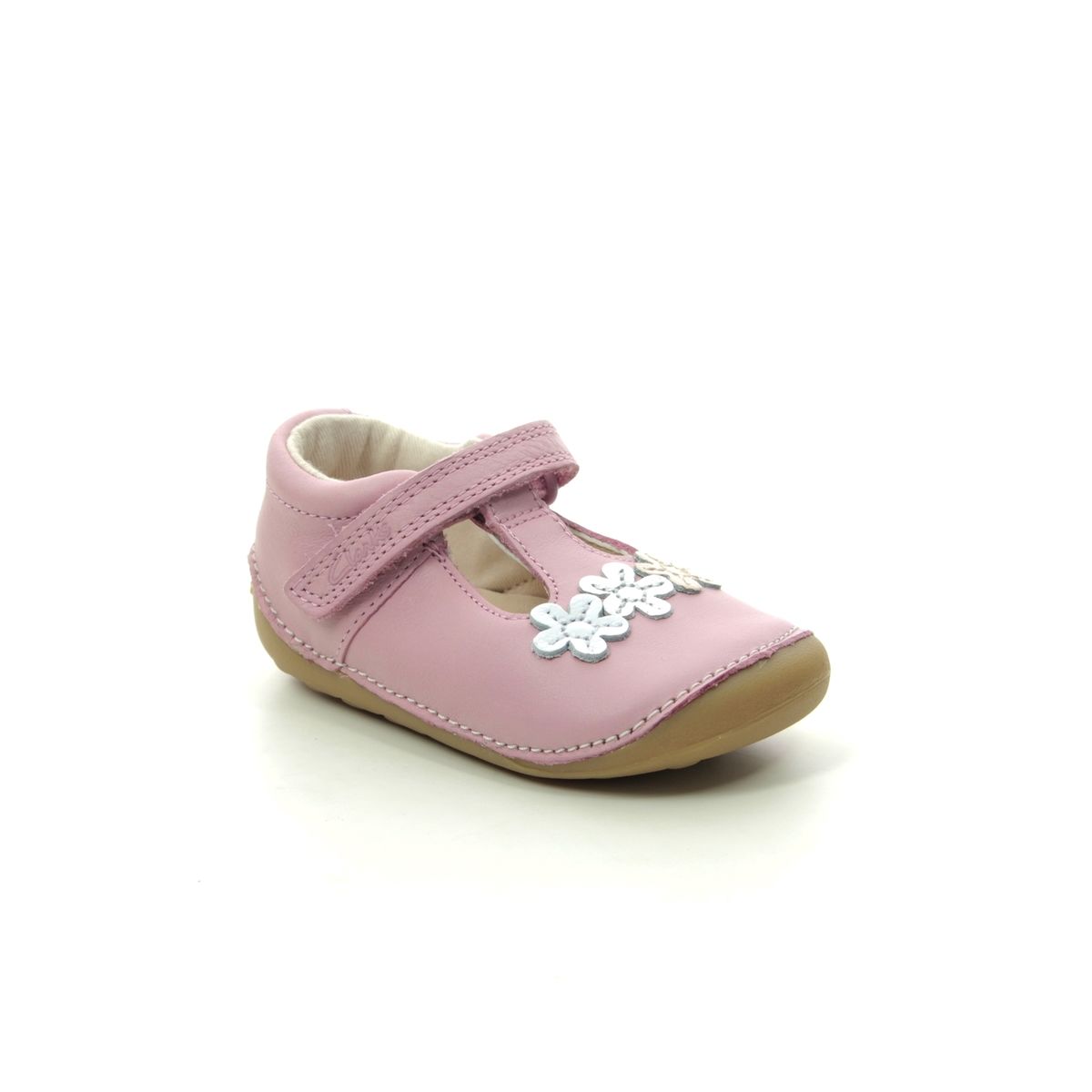 Cape Ithaca ego Clarks Tiny Sun T G Fit Pink Leather girls first and baby shoes