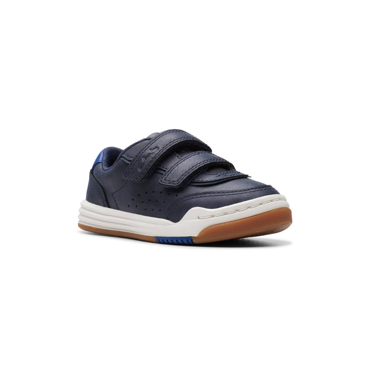 Clarks Urban Solo T Navy Leather Kids Boys Toddler Shoes 7666-46F in a Plain Leather in Size 5.5