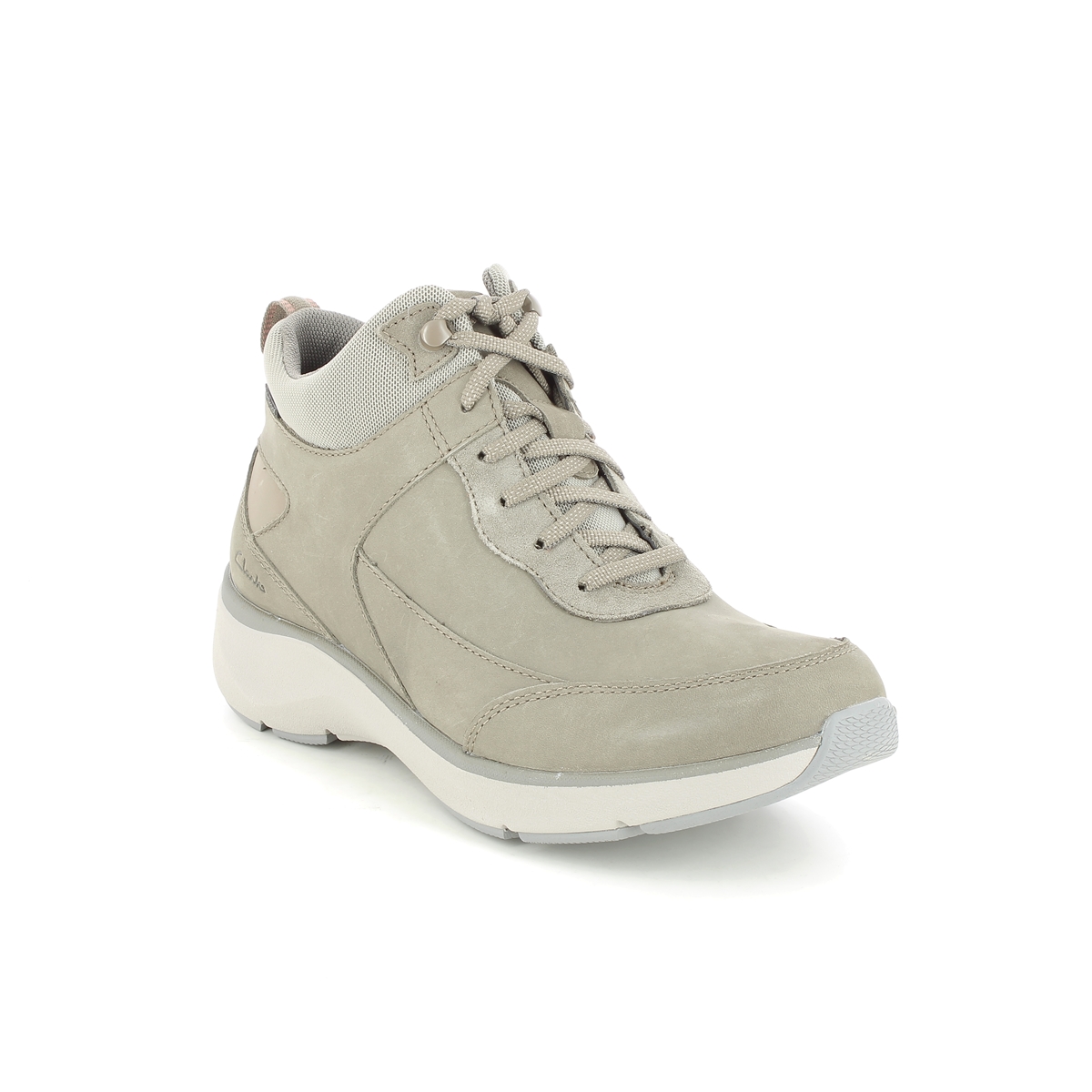 Clarks Wave 2 Mid Tex Taupe Nubuck Womens Walking Boots 536585E In Size 6.5 In Plain Taupe Nubuck E Width Fitting Narrow Fit