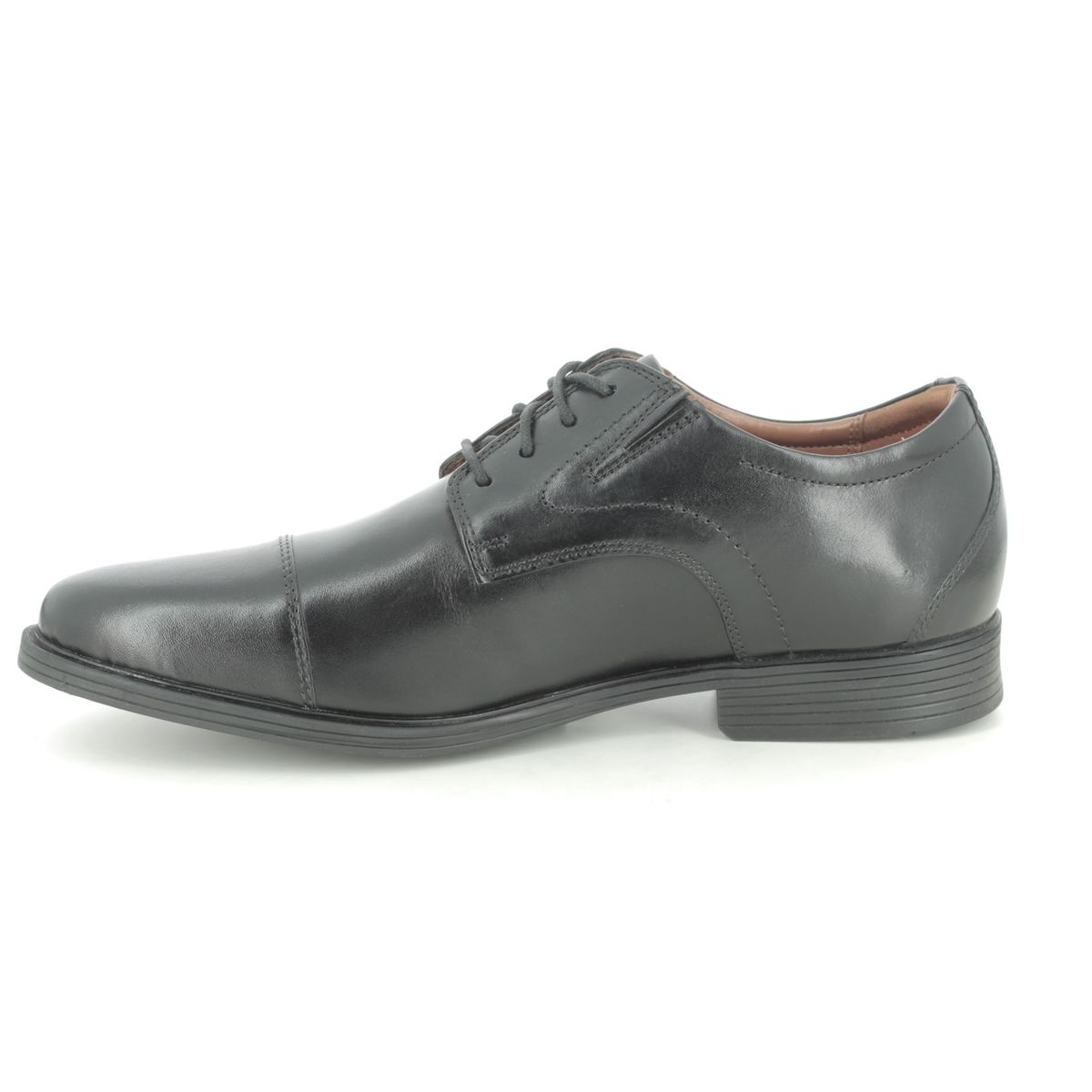 Clarks Whiddon Cap Black leather Mens formal shoes 5291-28H