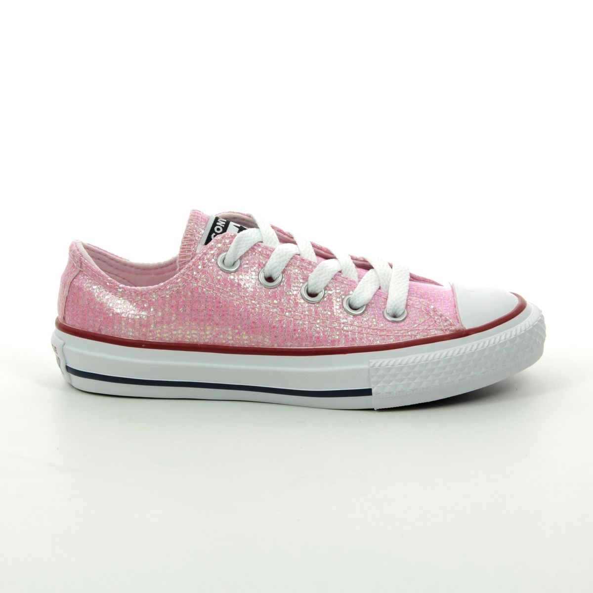 pale pink all star glitter ox trainers