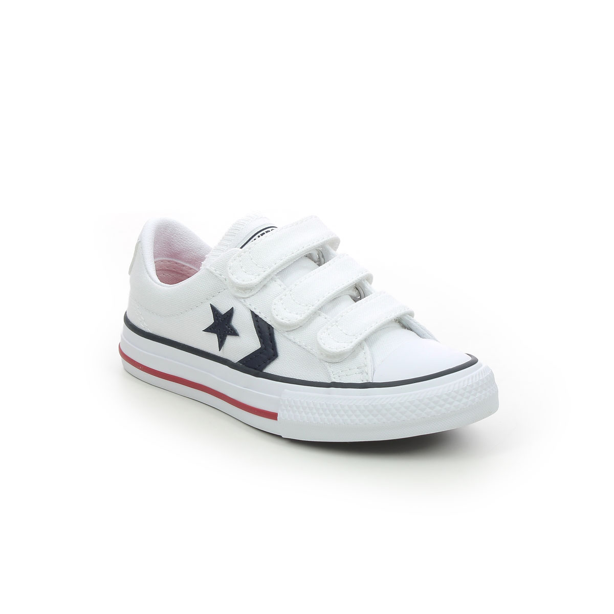 Converse Star Player 3v White Kids Boys Trainers 315660C-001 in a Plain Canvas in Size 2